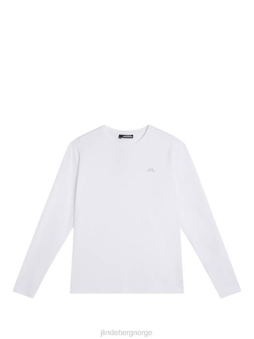 J.Lindeberg menn ade langermet t-skjorte hvit klær F864159