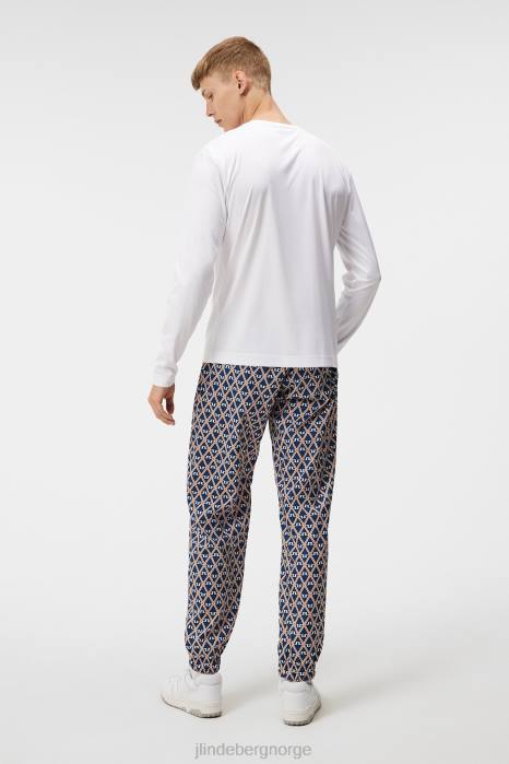 J.Lindeberg menn ade langermet t-skjorte hvit klær F8646