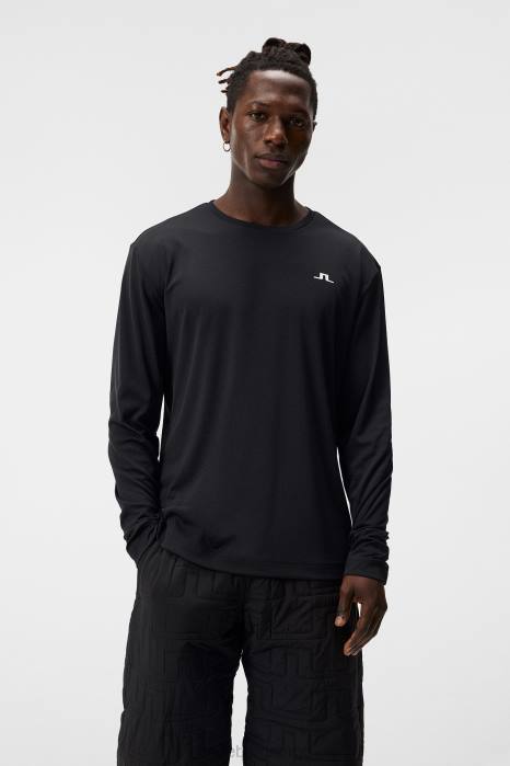 J.Lindeberg menn ade langermet t-skjorte svart klær F8648