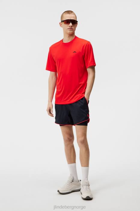 J.Lindeberg menn ade t-skjorte ildrød klær F864171
