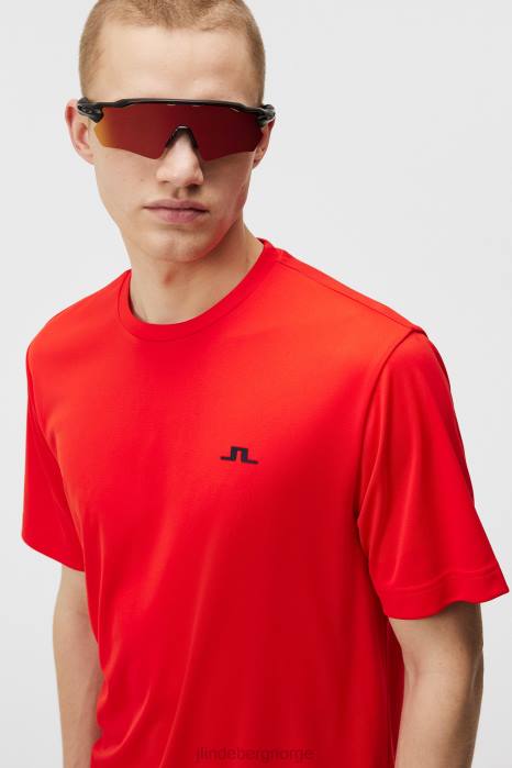 J.Lindeberg menn ade t-skjorte ildrød klær F864171