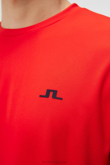 J.Lindeberg menn ade t-skjorte ildrød klær F864171