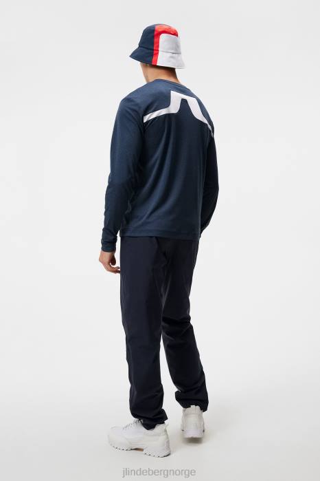 J.Lindeberg menn aktiv langermet t-skjorte marinen klær F864162