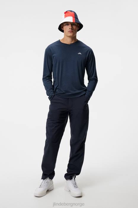 J.Lindeberg menn aktiv langermet t-skjorte marinen klær F864162