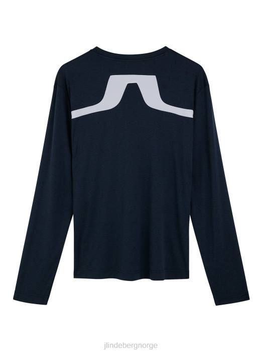 J.Lindeberg menn aktiv langermet t-skjorte marinen klær F864162