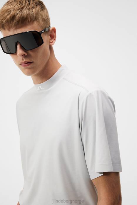 J.Lindeberg menn alf t-skjorte lys grå melange klær F86467