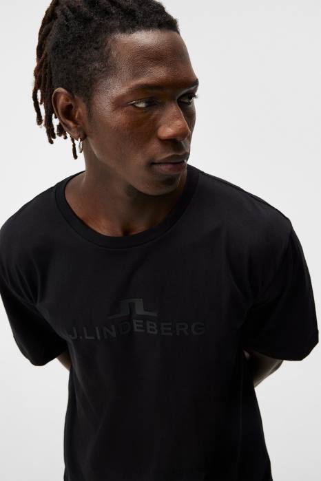 J.Lindeberg menn alfa t-skjorte svart klær F8643
