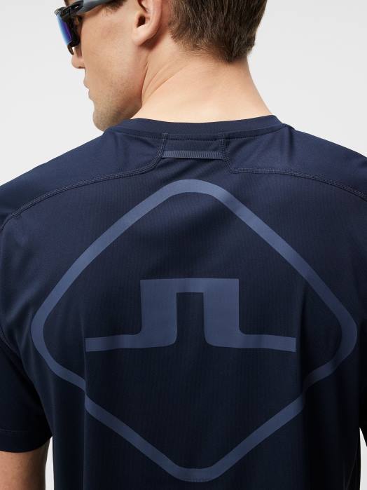 J.Lindeberg menn diamant t-skjorte marinen klær F864172