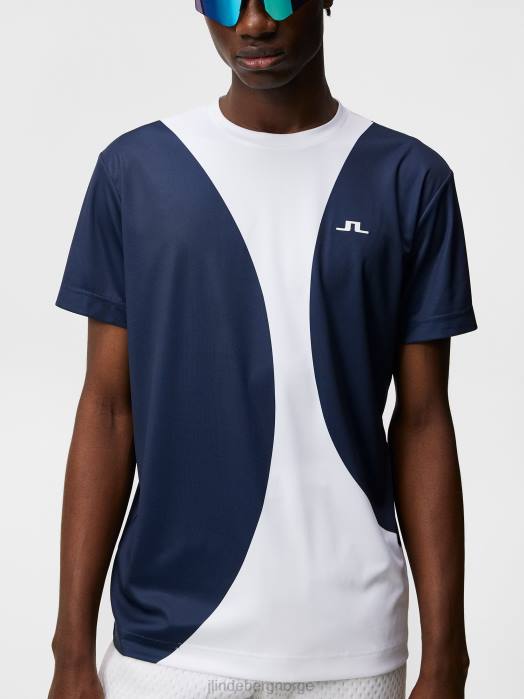 J.Lindeberg menn store flekker tee hvit klær F864181