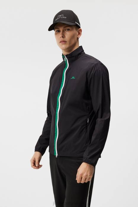 J.Lindeberg menn ask lett pakkbar jakke svart klær F864711