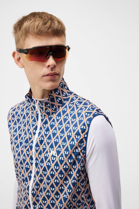 J.Lindeberg menn ask lett pakkbar printvest eiendom blå diamant klær F864679