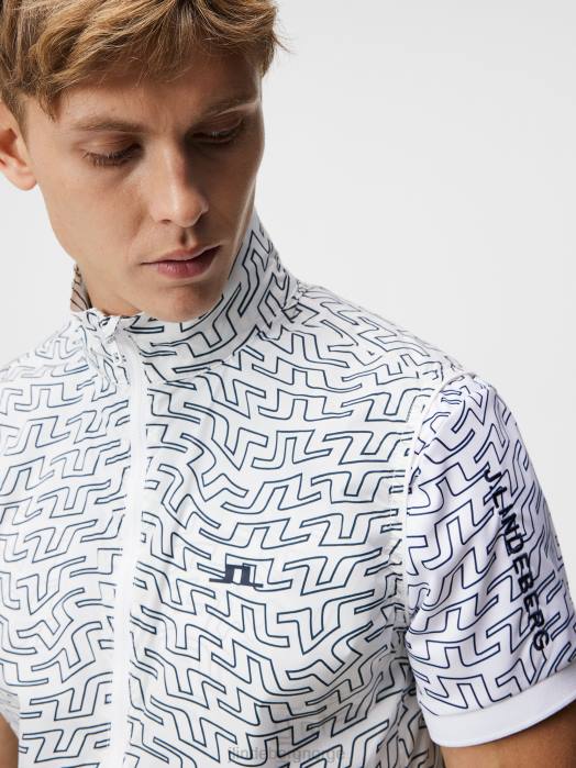 J.Lindeberg menn ask lett pakkbar printvest hvit brosvirvel klær F864703