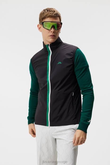 J.Lindeberg menn ask lett pakkbar vest svart klær F864707