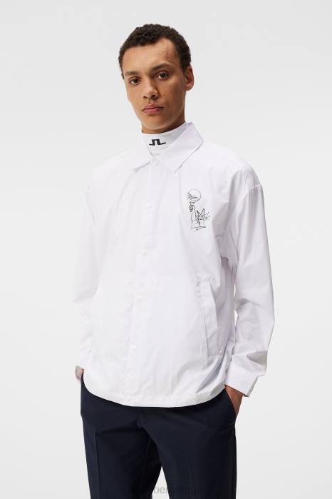 J.Lindeberg menn dex nyc golfjakke hvit klær F864687