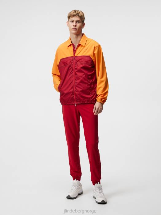 J.Lindeberg menn diamant coach jakke russet oransje klær F864729