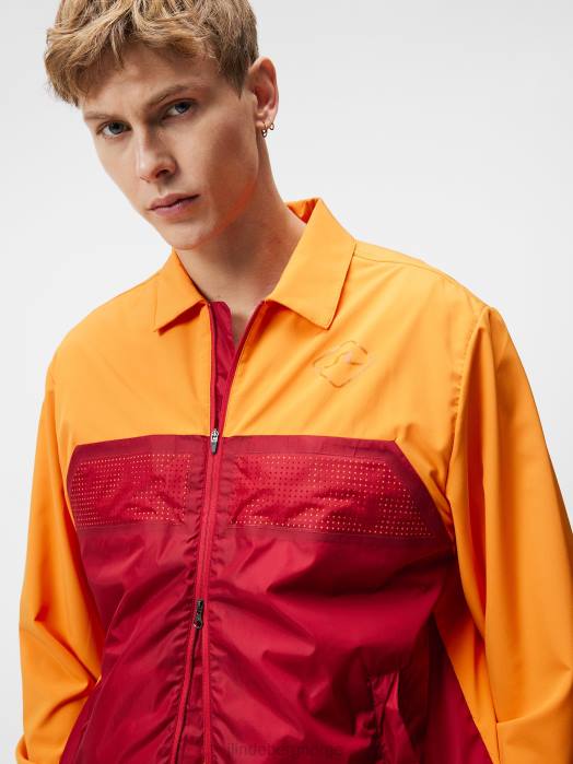 J.Lindeberg menn diamant coach jakke russet oransje klær F864729