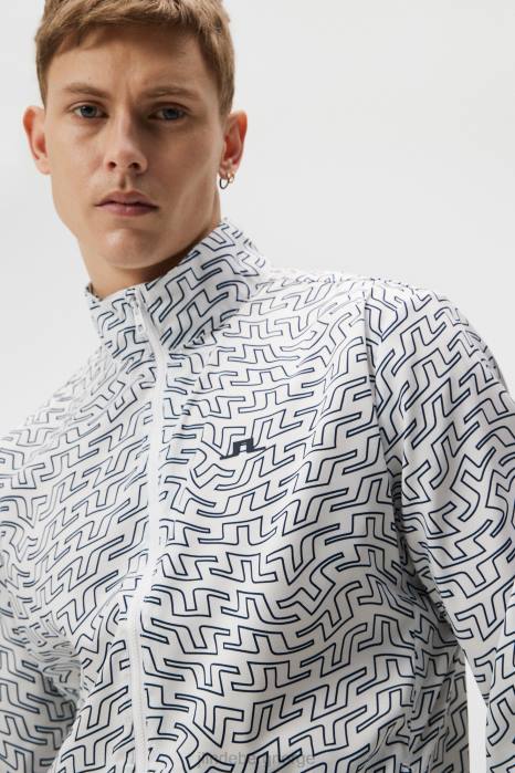 J.Lindeberg menn jakke med lett pakning i ask hvit brosvirvel klær F864705