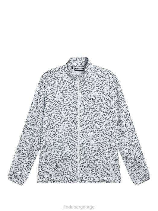 J.Lindeberg menn jakke med lett pakning i ask hvit brosvirvel klær F864705