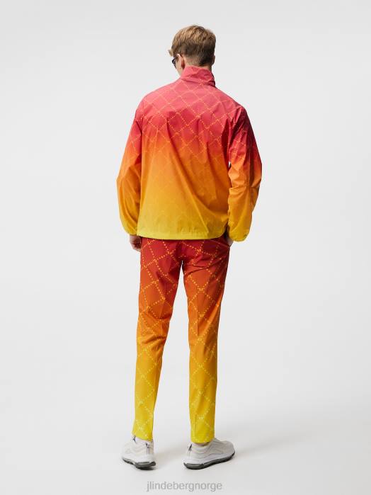 J.Lindeberg menn vindjakke med maks print russet oransje klær F864723