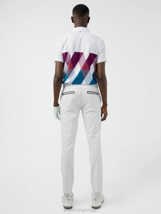 J.Lindeberg menn aktiv argyle golfbukse hvit klær F8642217