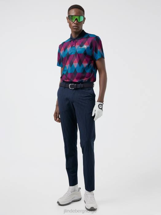 J.Lindeberg menn aktiv argyle golfbukse marinen klær F8642218