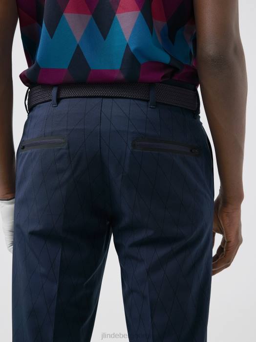 J.Lindeberg menn aktiv argyle golfbukse marinen klær F8642218