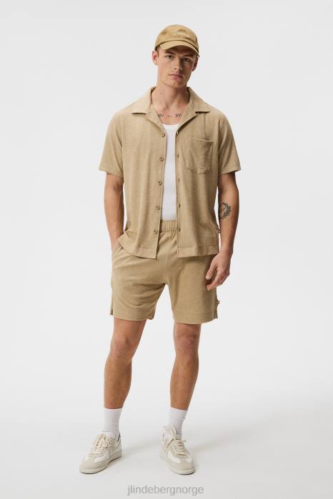 J.Lindeberg menn allan frottéshorts safari beige klær F8641036