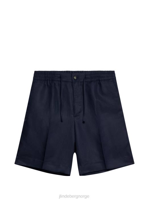 J.Lindeberg menn baron tencel linshorts marinen klær F8641126