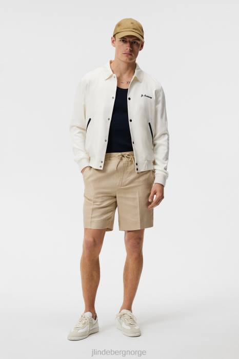 J.Lindeberg menn baron tencel linshorts safari beige klær F8641125