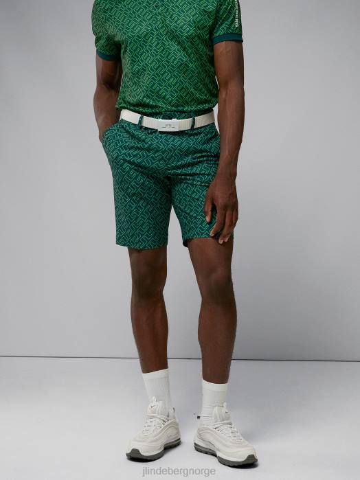 J.Lindeberg menn eloy print shorts klassisk grønn bromonogram klær F8642181