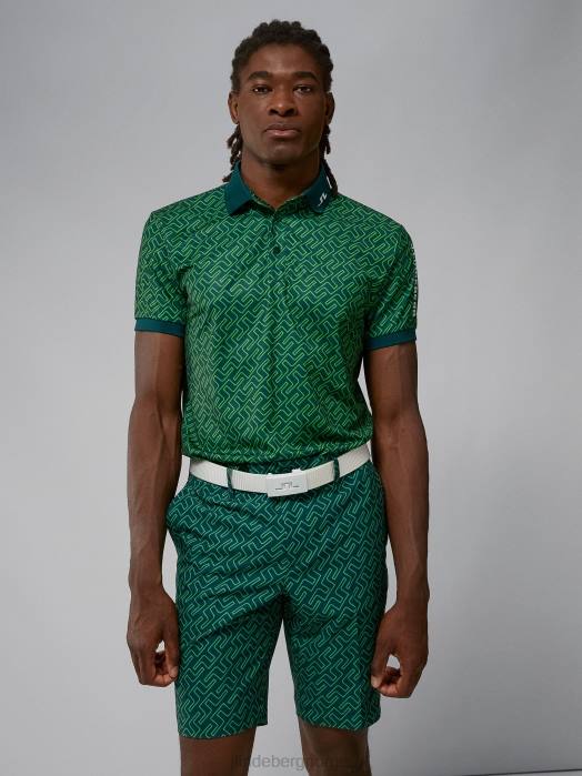 J.Lindeberg menn eloy print shorts klassisk grønn bromonogram klær F8642181