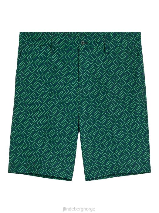 J.Lindeberg menn eloy print shorts klassisk grønn bromonogram klær F8642181