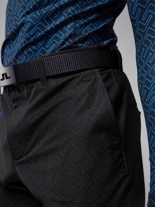 J.Lindeberg menn eloy print shorts svart bromonogram klær F8642182