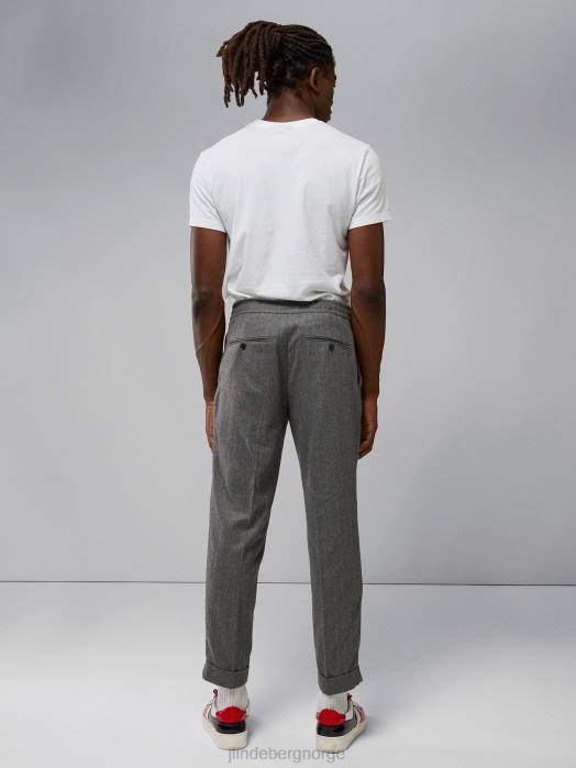 J.Lindeberg menn sasha stripete flanellbukser gråmelert klær F8642197