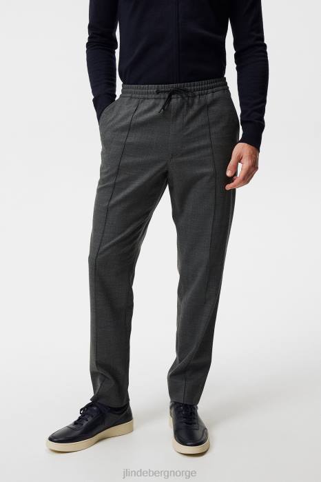 J.Lindeberg menn sasha strukturerte 2-tone bukser lys grå melange klær F8641134