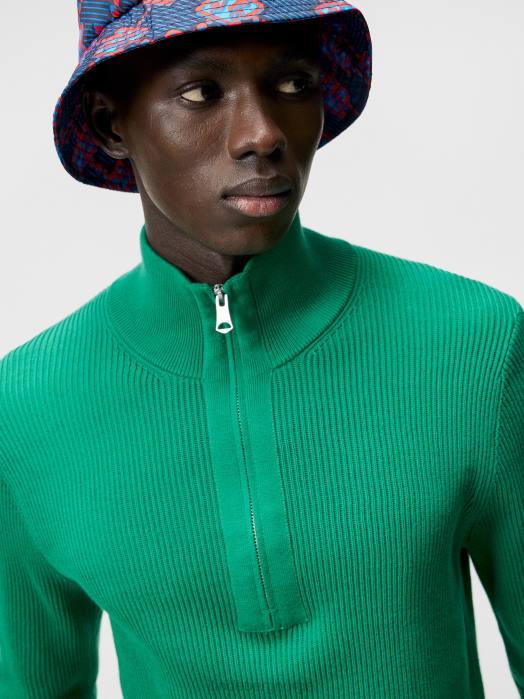 J.Lindeberg menn alex strikket genser med halv glidelås bosporos klær F8641058