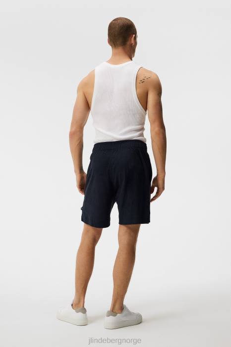 J.Lindeberg menn allan frottéshorts marinen klær F8641037