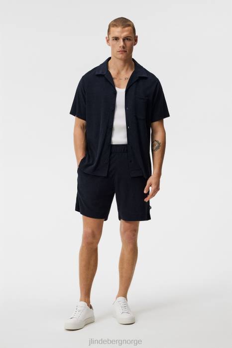 J.Lindeberg menn allan frottéshorts marinen klær F8641037