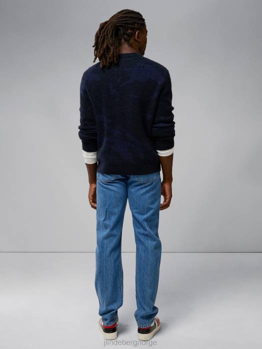 J.Lindeberg menn alpakka mix strikket genser marine melange klær F8642339