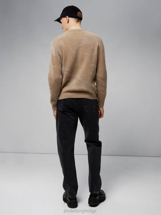 J.Lindeberg menn alpakka mix strikket genser tiger brun klær F8642338