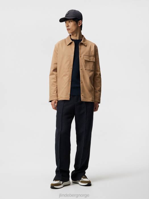 J.Lindeberg menn arthur genser i økologisk bomull marinen klær F8641065