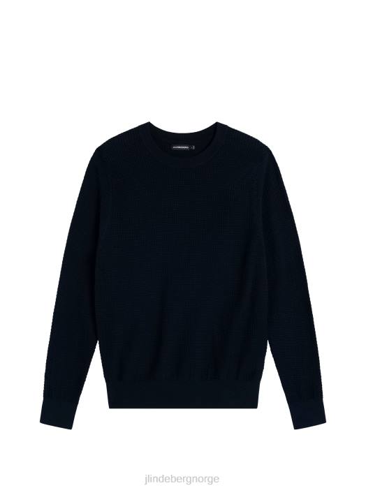 J.Lindeberg menn arthur genser i økologisk bomull marinen klær F8641065