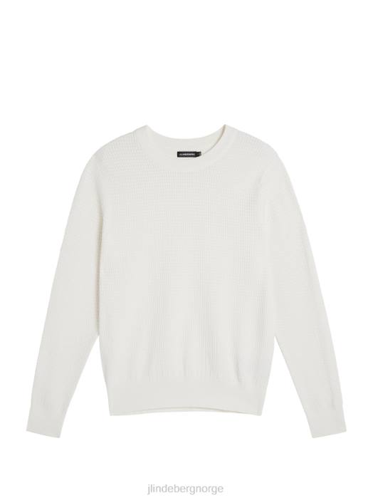 J.Lindeberg menn arthur genser i økologisk bomull sky hvit klær F8641067