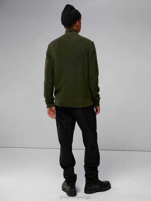 J.Lindeberg menn beck strikket hybridjakke Skoggrønn klær F8642299