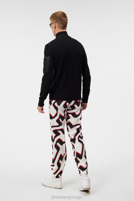 J.Lindeberg menn beck strikket hybridjakke svart klær F864997