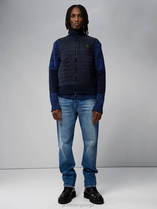 J.Lindeberg menn becket hybrid glidelåsvest marinen klær F8642297