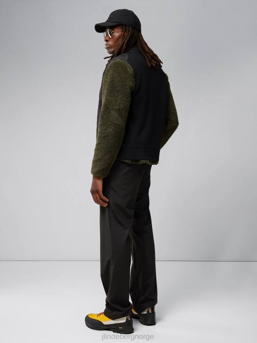 J.Lindeberg menn becket hybrid glidelåsvest svart klær F8642298