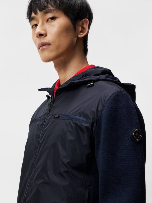 J.Lindeberg menn ben hybrid strikket jakke marinen klær F8641050