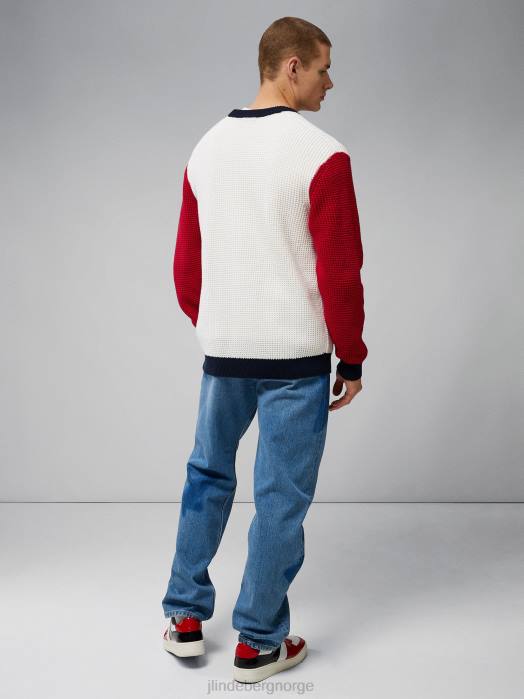 J.Lindeberg menn blokkert cardigan Barbados kirsebær klær F8642348