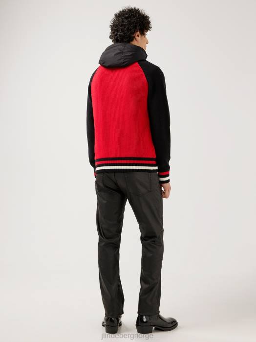 J.Lindeberg menn bob strikket jakke svart klær F8642362